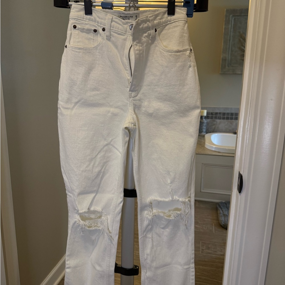 Abercrombie & Fitch Ultra High Rise White Jeans